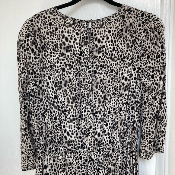 Women’s Leopard Print 3/4 Sleeve Tiered Dress – A New Day Size Small - Picture 2 of 4